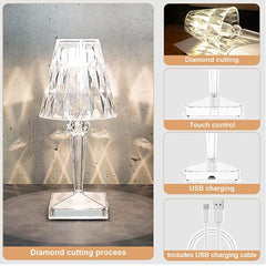 Diamond Table Lamp: USB Touch Sensor LED Night Light