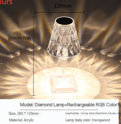 Diamond Table Lamp: USB Touch Sensor LED Night Light